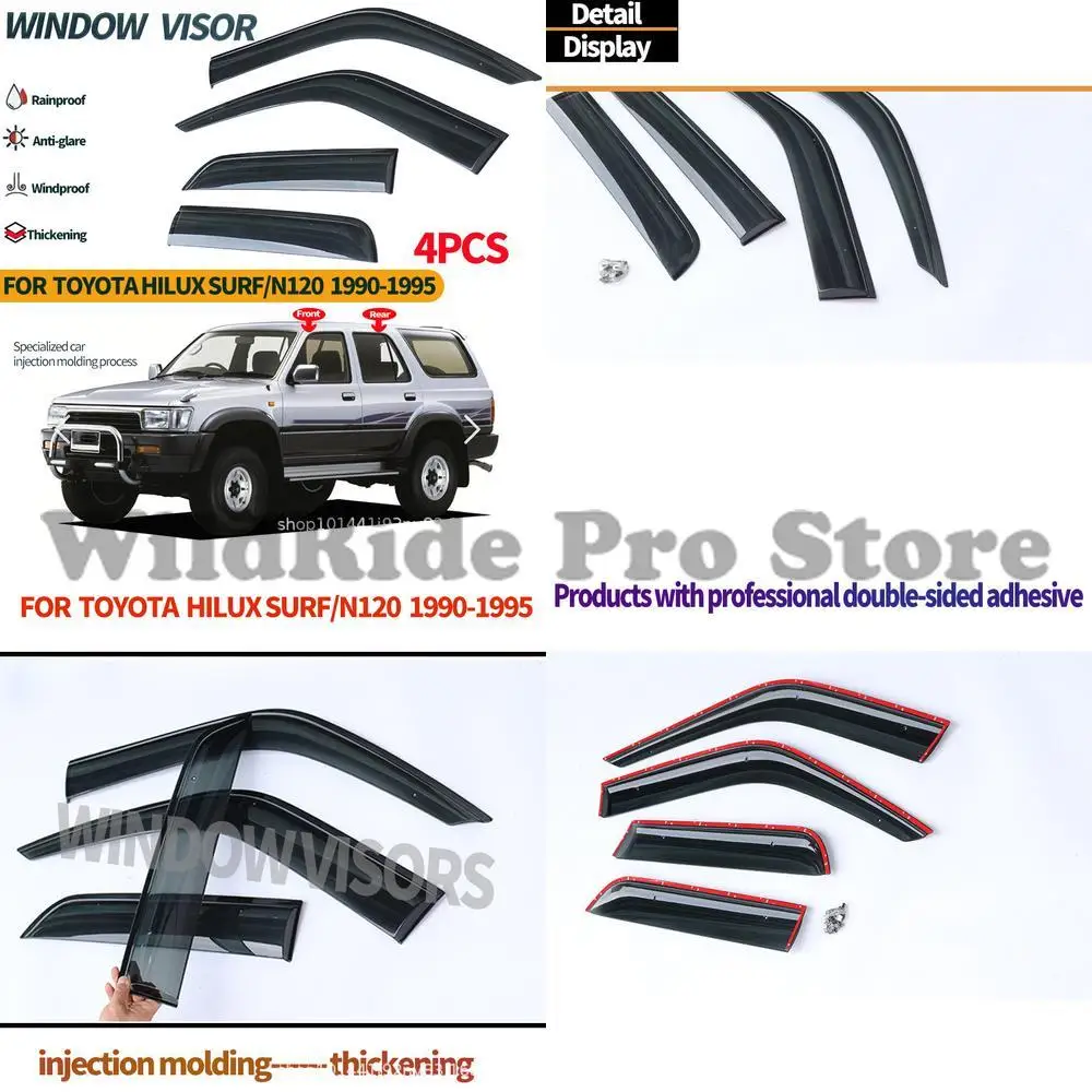 1 set For Toyota 4Runner 1990 - 1995 Rain Visor Window Deflector Rain Guard Modification Decoration 
1 set For Toyota 4Runner 1990 - 1995 Rain Visor Window Deflector Rain Guard Modification Decoration