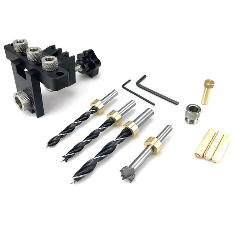 Adjustable Doweling Jig Woodworking Pocket Hole Jig 8MM 10MM Bushes Drilling Guide Locator
Adjustable Doweling Jig Woodworking Pocket Hole Jig 8MM 10MM Bushes Drilling Guide Locator