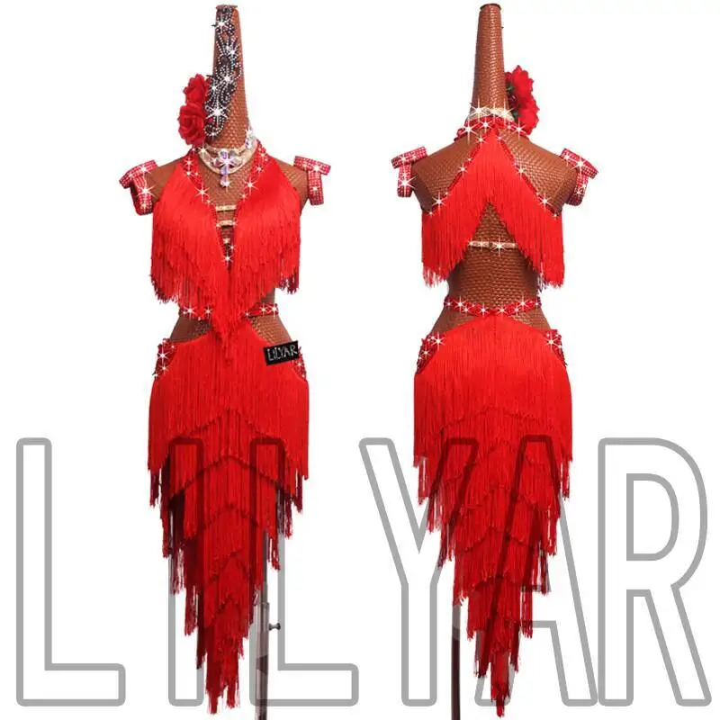New Latin Dance Competition Performance Dress for Women Adult Red Tassel Skirt Embroidered Fashion Sparkling Rhinestones
New Latin Dance Competition Performance Dress for Women Adult Red Tassel Skirt Embroidered Fashion Sparkling Rhinestones