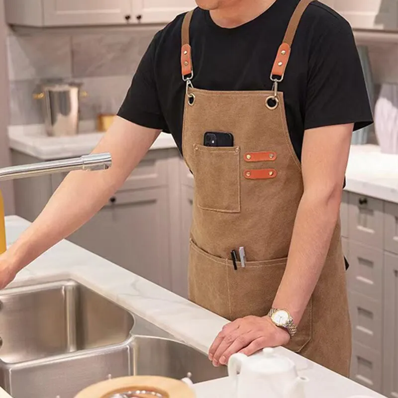 F2 Fashion Canvas Apron Kitchen Restaurant Work Apron Thickened Canvas Apron Gardening Waterproof Coffee Hair Salon Work Apron
F2 Fashion Canvas Apron Kitchen Restaurant Work Apron Thickened Canvas Apron Gardening Waterproof Coffee Hair Salon Work Apron