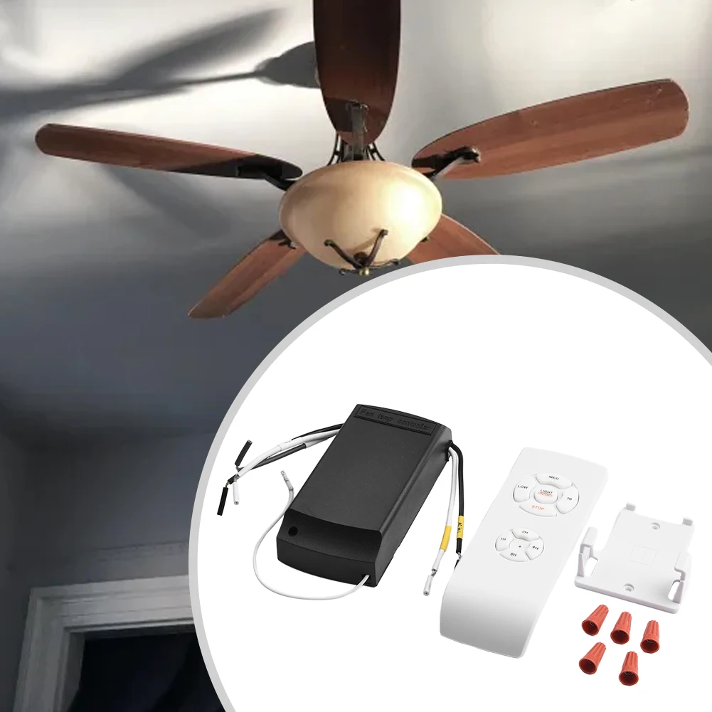 RF Wireless Remote Control Kit for Ceiling Fan with 4 Speed Settings and 4 Timer Options for Convenient Operation
RF Wireless Remote Control Kit for Ceiling Fan with 4 Speed Settings and 4 Timer Options for Convenient Operation
