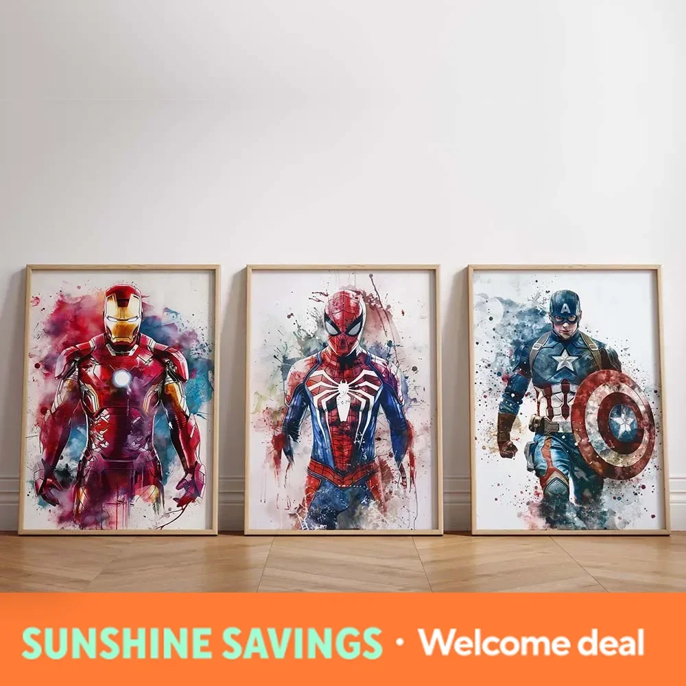 new Watercolor Dripping Art Superheroes Prints Posters SpiderMan Iron Man Diamond Painting Marvel Wall Art for Kids Room Home
new Watercolor Dripping Art Superheroes Prints Posters SpiderMan Iron Man Diamond Painting Marvel Wall Art for Kids Room Home