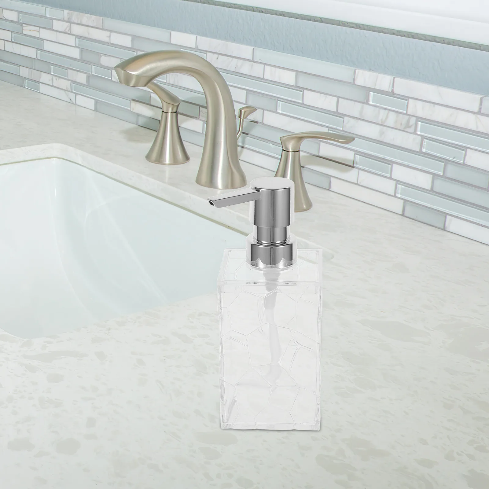 320Ml Transparent Acrylic Soap Dispenser Bottle with Refillable Hand Soap Dispenser for Bathroom Kitchen Dorm
320Ml Transparent Acrylic Soap Dispenser Bottle with Refillable Hand Soap Dispenser for Bathroom Kitchen Dorm