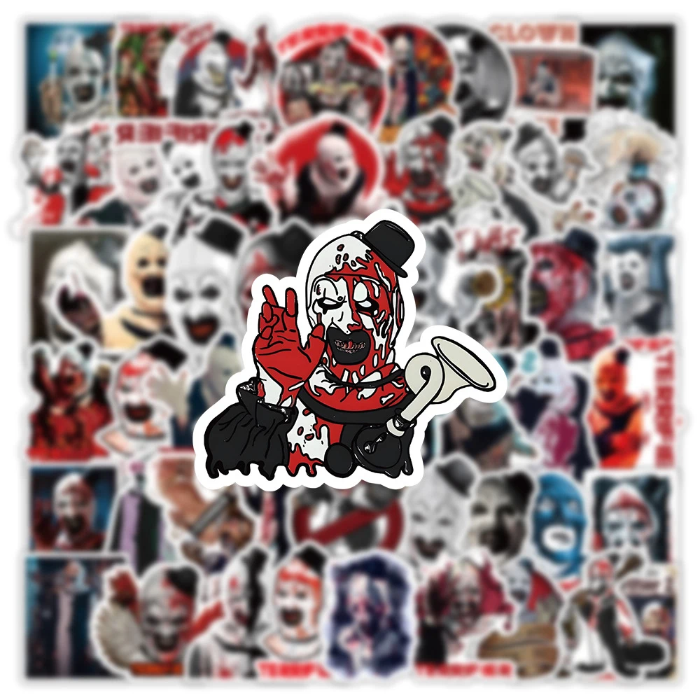 10/30/53pcs Cartoon Horror Terrifier Movie Stickers DIY Motorcycle Bike Laptop Notebook Cool Waterproof Graffiti Sticker Packing
10/30/53pcs Cartoon Horror Terrifier Movie Stickers DIY Motorcycle Bike Laptop Notebook Cool Waterproof Graffiti Sticker Packing