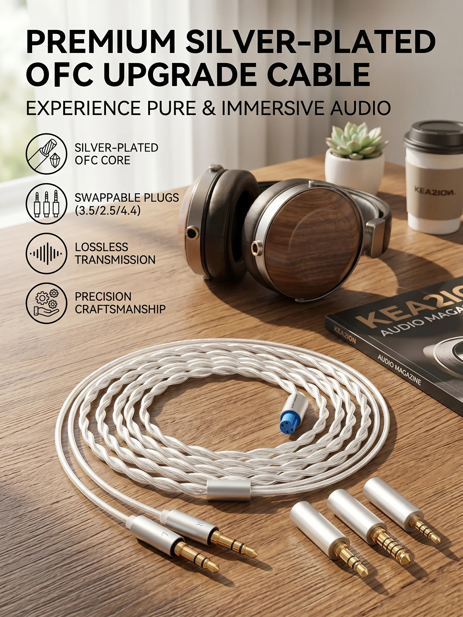KEYSION HIFI Headphone Cable 3-in-1 3.5/2.5/4.4mm 1 to 2 jack dual 3.5mm OFC Silver Plated Replacement Cable for HIFIMAN DENON
KEYSION HIFI Headphone Cable 3-in-1 3.5/2.5/4.4mm 1 to 2 jack dual 3.5mm OFC Silver Plated Replacement Cable for HIFIMAN DENON