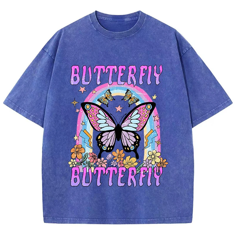 Oversized Women Washed T-Shirts Rainbow And Butterfly Printed Tee Shirts Cotton Crewneck Oversize Tees Vintage Female Clothes
Oversized Women Washed T-Shirts Rainbow And Butterfly Printed Tee Shirts Cotton Crewneck Oversize Tees Vintage Female Clothes
