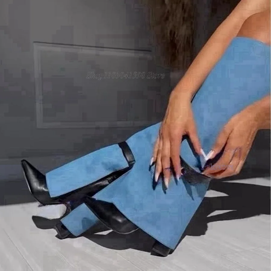 Canvas Buckle Straight Boots Pointed Toe Chunky Heel Leather Knee High Boots Fall Winter Women Shoes2023 New Zapatos Para Mujere
Canvas Buckle Straight Boots Pointed Toe Chunky Heel Leather Knee High Boots Fall Winter Women Shoes2023 New Zapatos Para Mujere