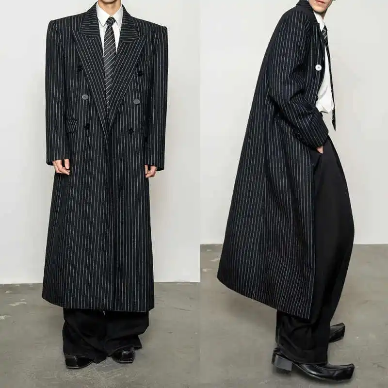 Classic Stripes Mens Overcoat 1 Pcs Blazer Double Breasted Peak Lapel Formal Office Occasion Wear Customized
Classic Stripes Mens Overcoat 1 Pcs Blazer Double Breasted Peak Lapel Formal Office Occasion Wear Customized