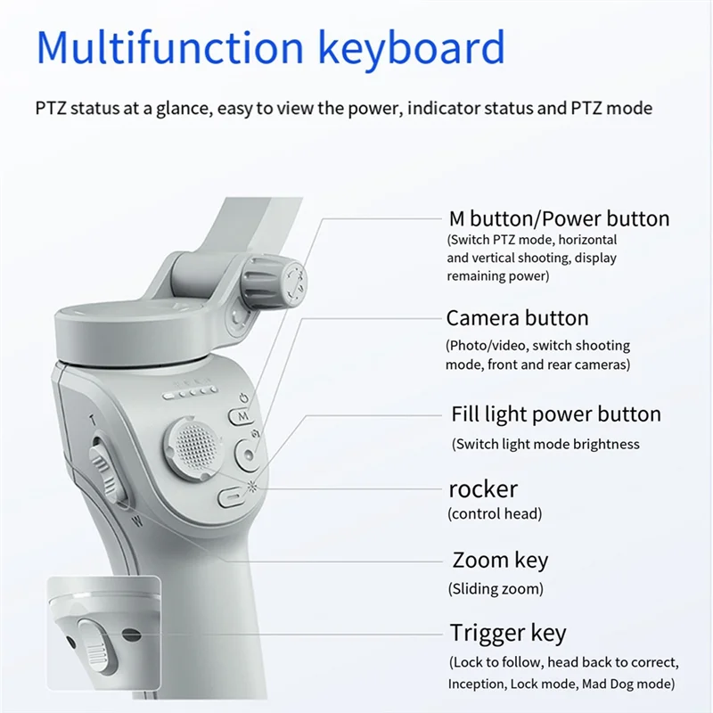 T82C Hot Sale-TOKQI Cell Phone Face Tracking Anti-Shake Three-Axis Stabilizer Bracket Handheld Gimbal Smart Bracket
T82C Hot Sale-TOKQI Cell Phone Face Tracking Anti-Shake Three-Axis Stabilizer Bracket Handheld Gimbal Smart Bracket