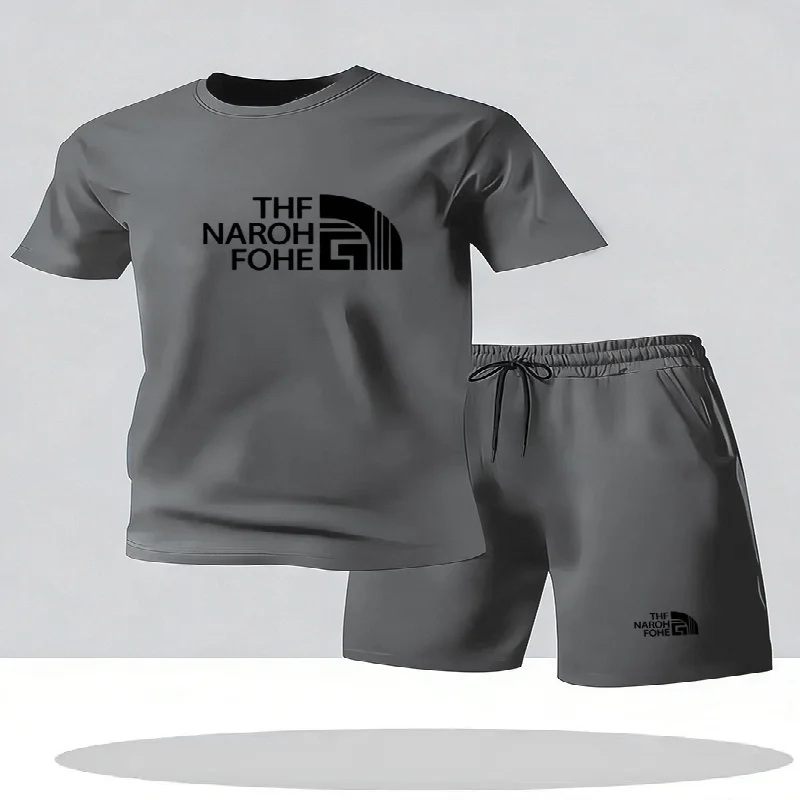 Fashionable summer casual short sleeved T-shirt and shorts set round neck men's short sleeved breathable sports set two-piece
Fashionable summer casual short sleeved T-shirt and shorts set round neck men's short sleeved breathable sports set two-piece