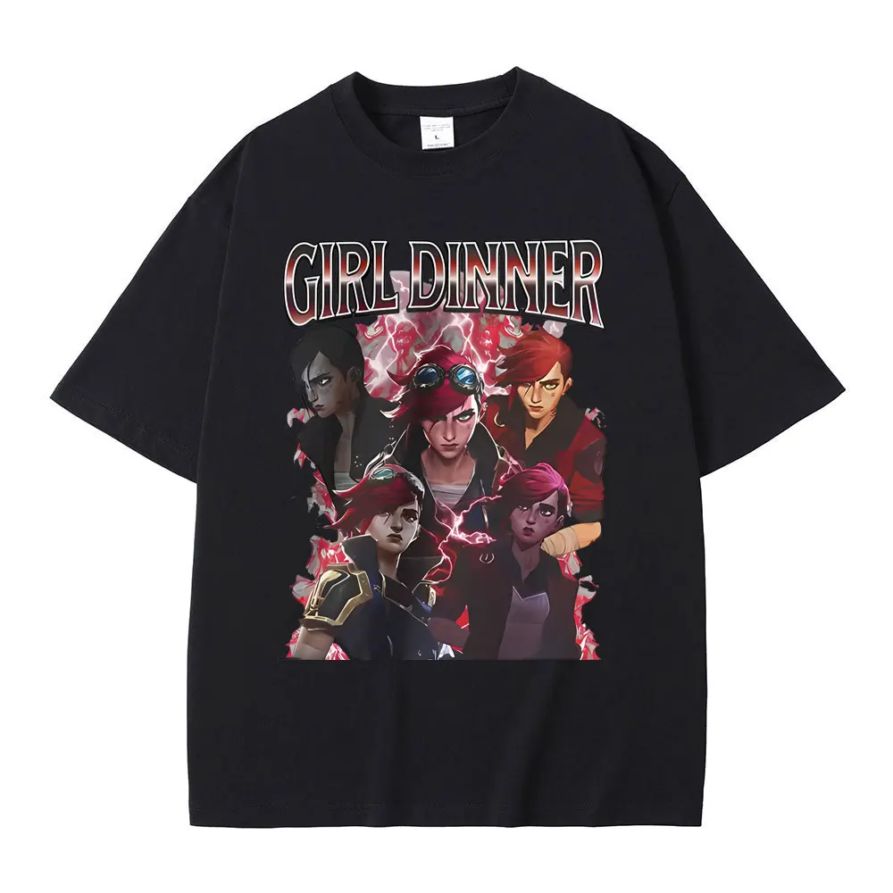 Anime Vi Arcane Girl Dinner Graphic T-shirts Men's Otaku Game Fan Tshirt Men Women Casual Cotton Oversized Short Sleeves T Shirt
Anime Vi Arcane Girl Dinner Graphic T-shirts Men's Otaku Game Fan Tshirt Men Women Casual Cotton Oversized Short Sleeves T Shirt