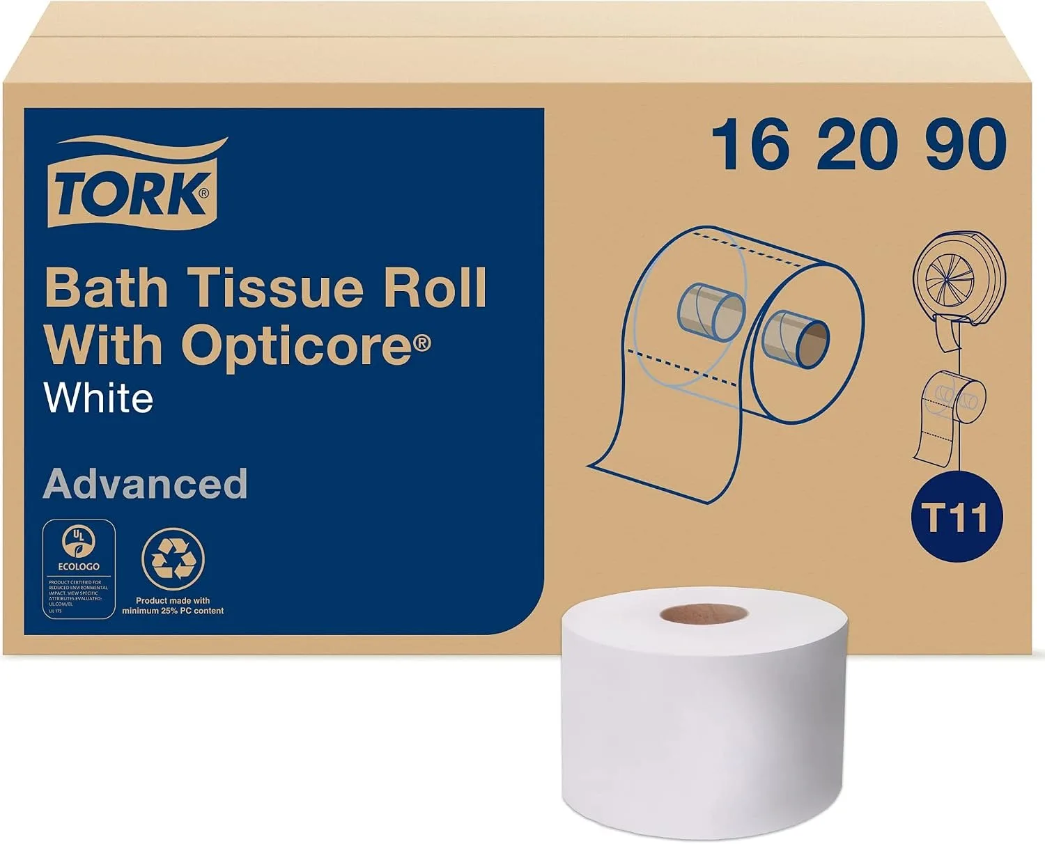 Tork OptiCore Mid-Size Toilet Paper Roll White T11, Advanced 2-Ply, 36 x 865 Sheets, Bulk Commercial Use
Tork OptiCore Mid-Size Toilet Paper Roll White T11, Advanced 2-Ply, 36 x 865 Sheets, Bulk Commercial Use
