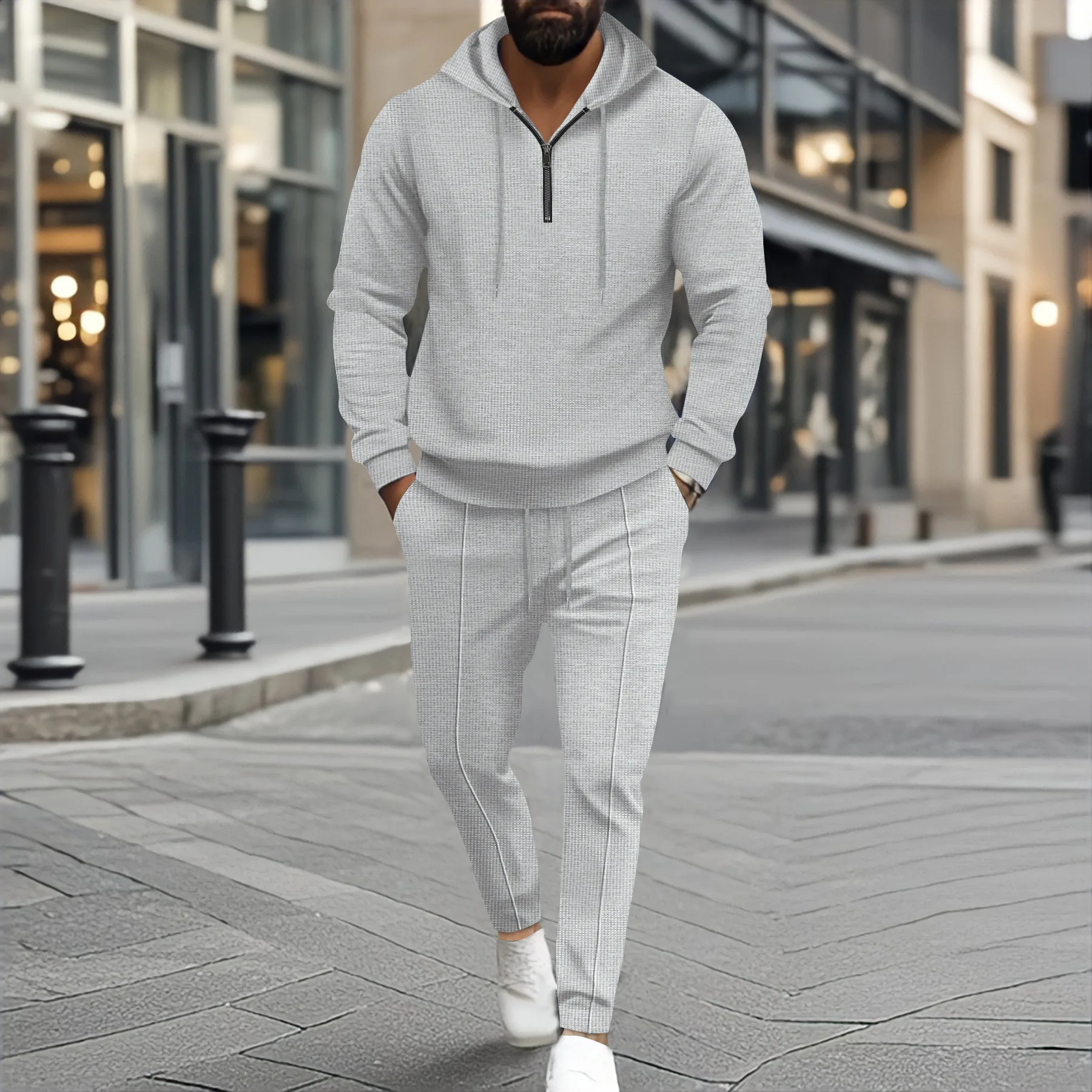 Summer men's suit Men's short-sleeved trousers with zipper fashion casual pants handsome outdoor casual two-piece men's suit
Summer men's suit Men's short-sleeved trousers with zipper fashion casual pants handsome outdoor casual two-piece men's suit