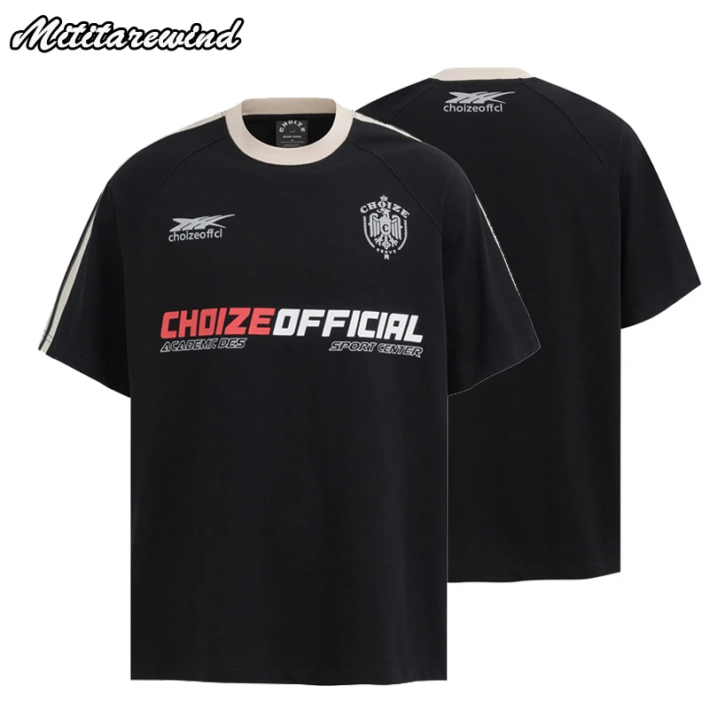 Racing Style Striped Summer T Shirt Men and Women Casual Loose Short Sleeve Round Neck Sports Tops Tees Unisex Oversized T Shirt
Racing Style Striped Summer T Shirt Men and Women Casual Loose Short Sleeve Round Neck Sports Tops Tees Unisex Oversized T Shirt