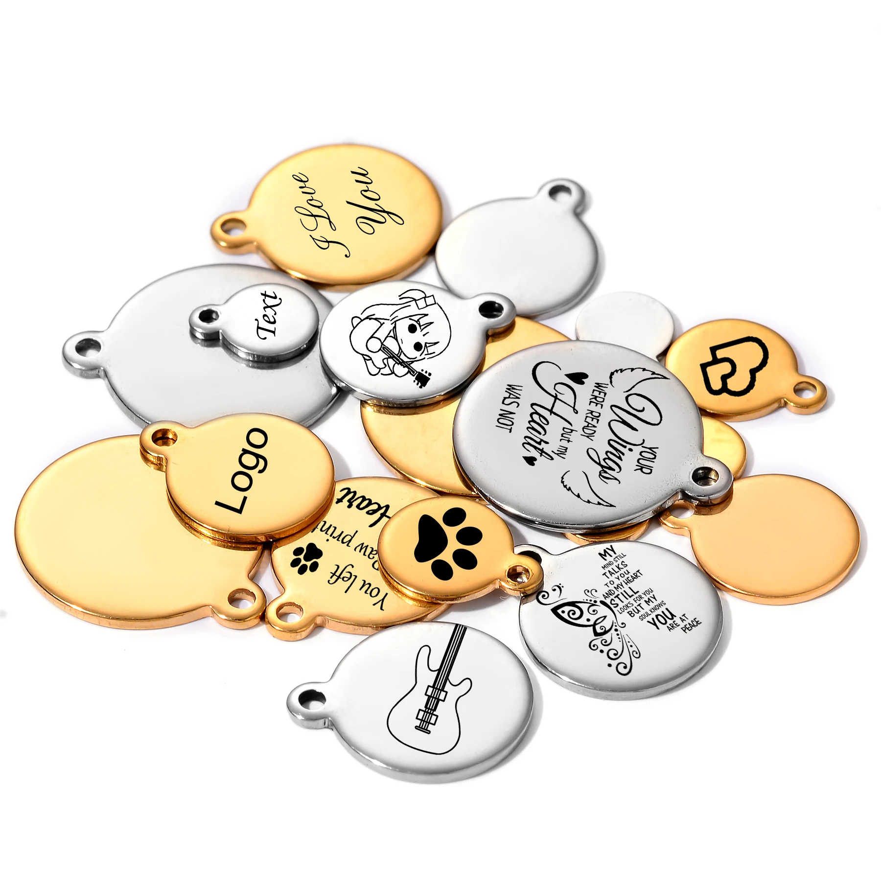 10pcs Stainless Steel Circular Disc Engrave Name Logo Text Custom Jewelry Necklace Bracelet Extend Chain Tail Tag
10pcs Stainless Steel Circular Disc Engrave Name Logo Text Custom Jewelry Necklace Bracelet Extend Chain Tail Tag