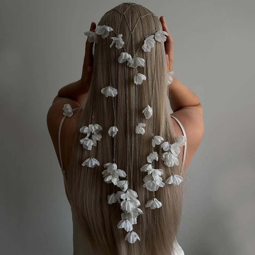 Romantic Organza Flowers Tassel Headpiece Wedding Hair Accessories Bohemian Headband Bridal Head Chain Hat Dress Women Jewelry
Romantic Organza Flowers Tassel Headpiece Wedding Hair Accessories Bohemian Headband Bridal Head Chain Hat Dress Women Jewelry