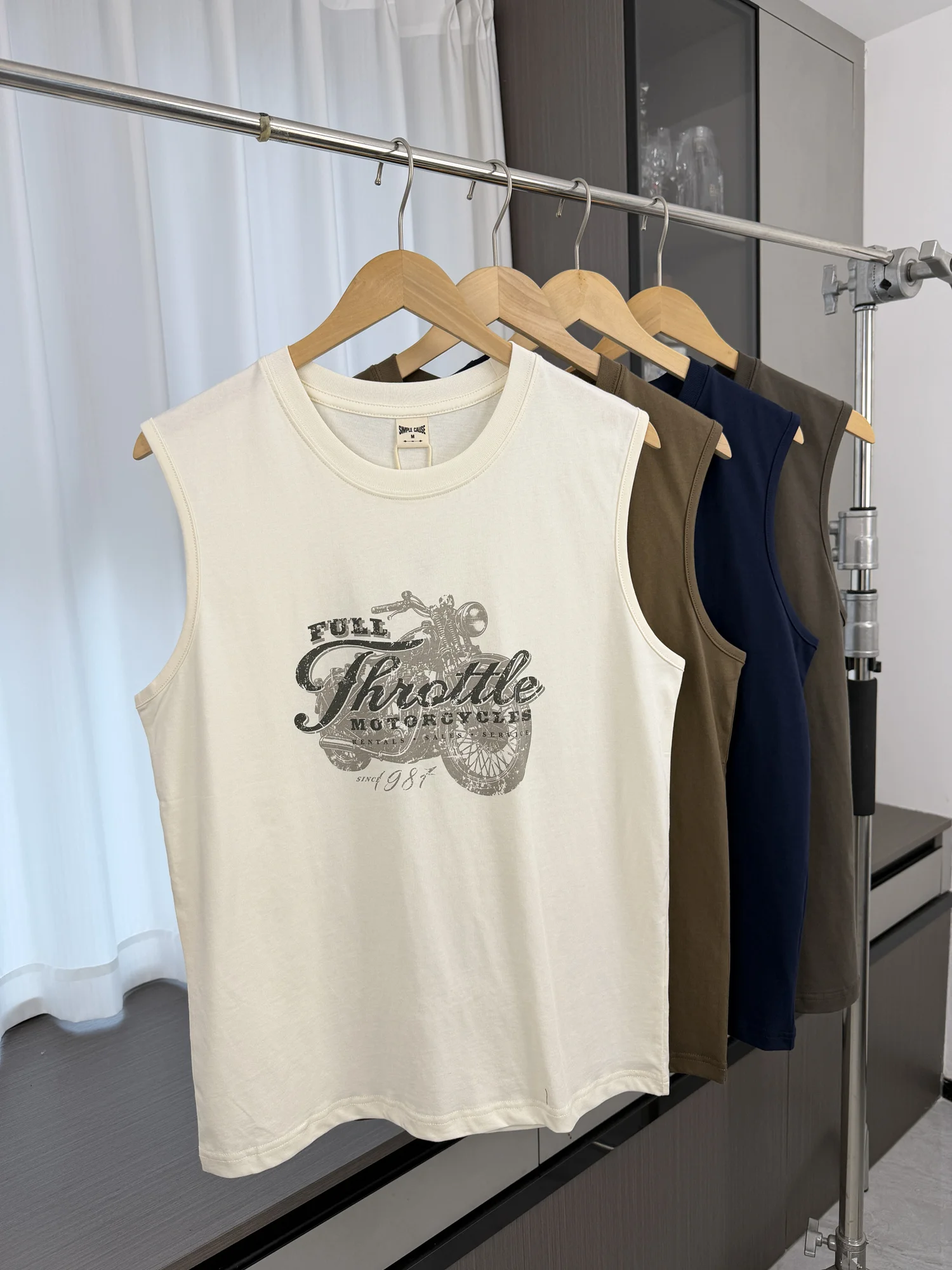 Retro Motorcycle Print 100% Cotton Washed Summer Men's American Casual Sleeveless Tank Top Breathable round Neck Design
Retro Motorcycle Print 100% Cotton Washed Summer Men's American Casual Sleeveless Tank Top Breathable round Neck Design