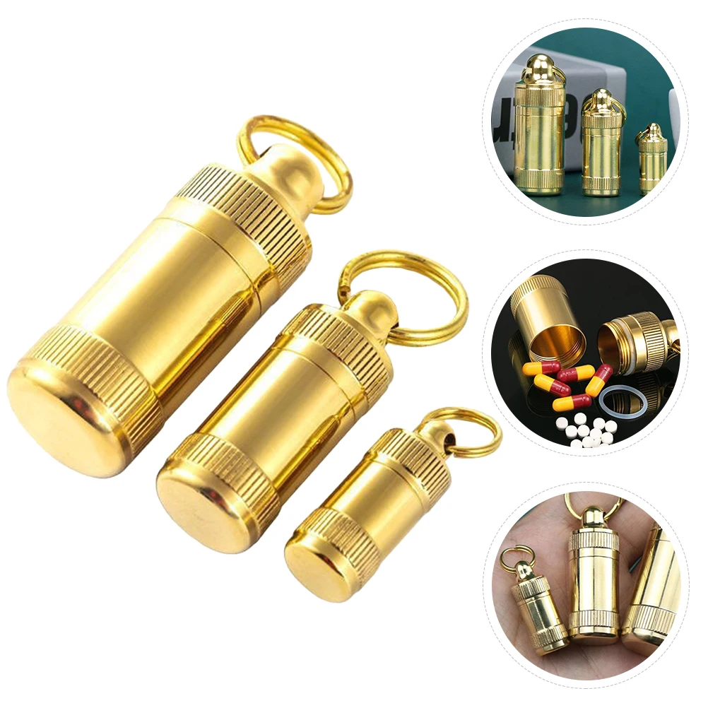 3pcs Durable Brass Waterproof Pill Cases Containers For Travel Lightweight Portable Medicine Storage Case Holder
3pcs Durable Brass Waterproof Pill Cases Containers For Travel Lightweight Portable Medicine Storage Case Holder