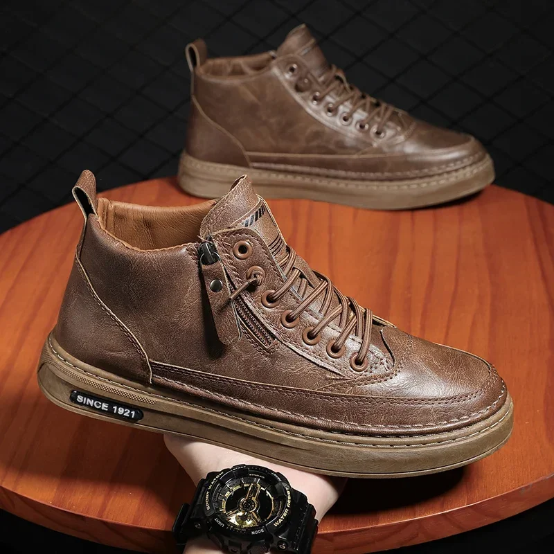 Men Boots Winter High Top Leather Shoes Fashion Cotton Shoes Fashion Ankle Boots Business Casual Outdoor Shoes Male Sneakers New
Men Boots Winter High Top Leather Shoes Fashion Cotton Shoes Fashion Ankle Boots Business Casual Outdoor Shoes Male Sneakers New