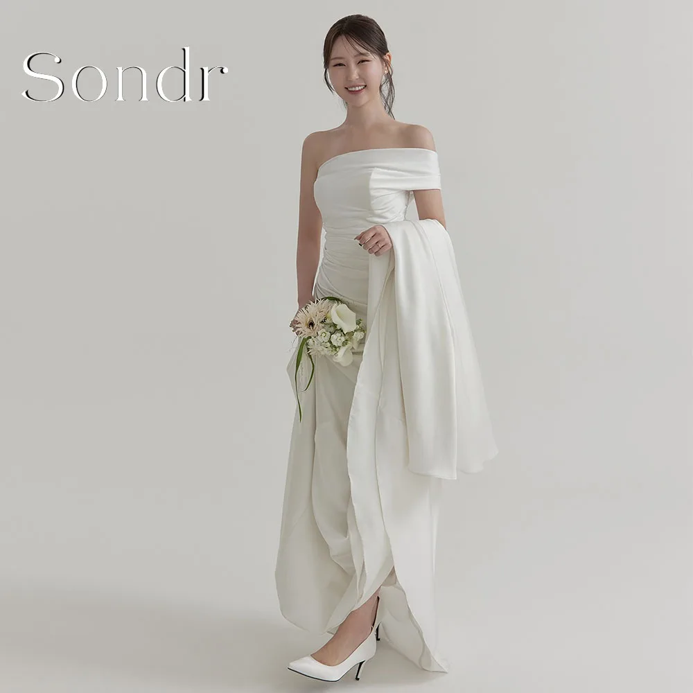 Sondr Customized Simple Satin Korean Wedding Dresses One Shoulder A Line Floor-Length Bridal Photo Shoot Gown for Bride
Sondr Customized Simple Satin Korean Wedding Dresses One Shoulder A Line Floor-Length Bridal Photo Shoot Gown for Bride