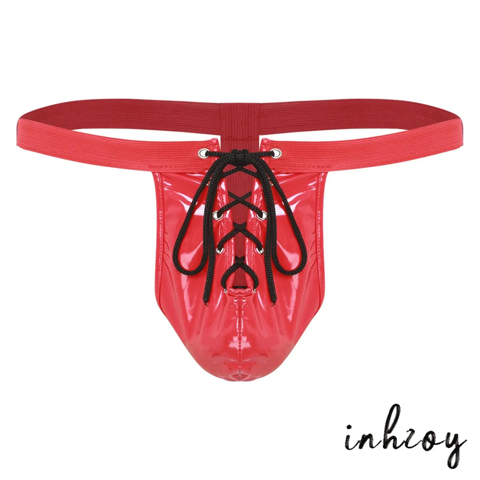 Gay Mens Wet Look Patent Leather Bulge Pouch Elastic Waist T-back Thong Lace-up G-string Sissy Briefs Fancy Underwear Nightwear
Gay Mens Wet Look Patent Leather Bulge Pouch Elastic Waist T-back Thong Lace-up G-string Sissy Briefs Fancy Underwear Nightwear