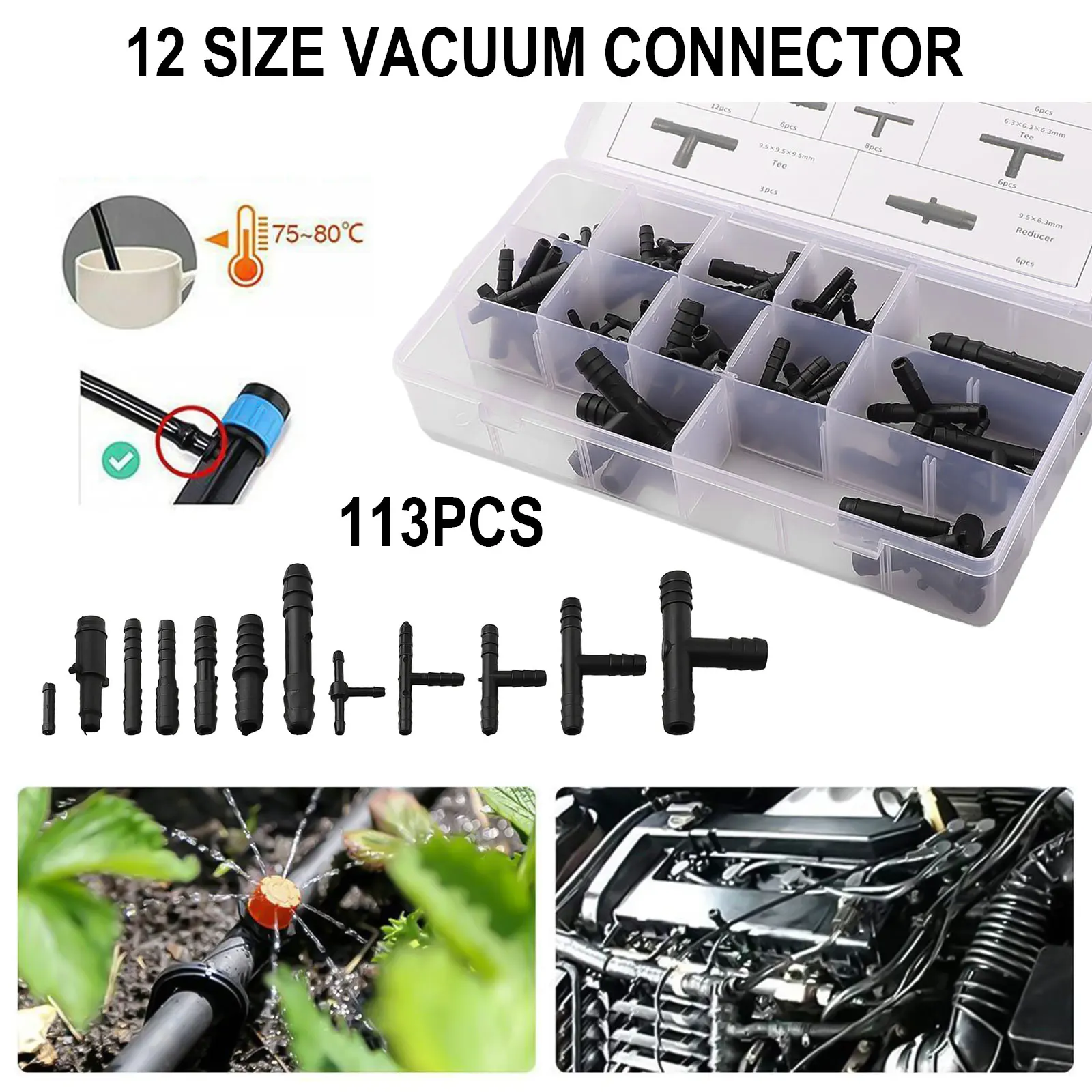 113 Pieces Hose Connectors Drip Irrigation Fittings Kit Straight T Piece Watering Hose Connector For Flower Pot Garden Lawn
113 Pieces Hose Connectors Drip Irrigation Fittings Kit Straight T Piece Watering Hose Connector For Flower Pot Garden Lawn