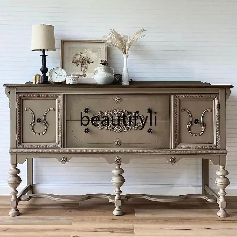 French solid wood entrance cabinet retro integrated partition cabinet entrance table wall decorative cabinet07A
French solid wood entrance cabinet retro integrated partition cabinet entrance table wall decorative cabinet07A