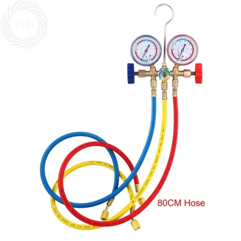 With Hose and Hook for 3 Way AC Diagnostic Manifold Gauge Set Freon R12 R22 R404A R134a Air Conditioning Pressure Gauge
With Hose and Hook for 3 Way AC Diagnostic Manifold Gauge Set Freon R12 R22 R404A R134a Air Conditioning Pressure Gauge