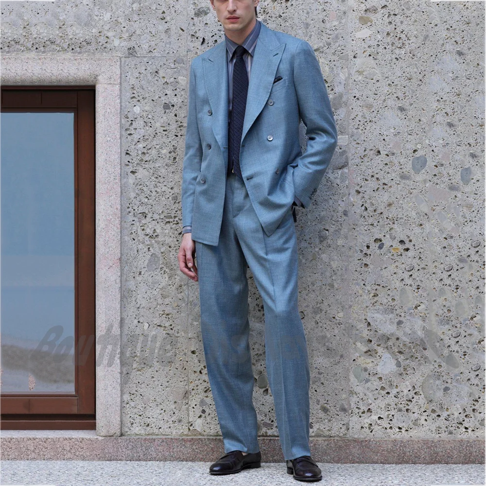 Business Casual Men's Suit Peaked Lapel Straight Fit Jacket Pants Solid Color Office Work Wedding Guest Gentleman Costume Homme
Business Casual Men's Suit Peaked Lapel Straight Fit Jacket Pants Solid Color Office Work Wedding Guest Gentleman Costume Homme