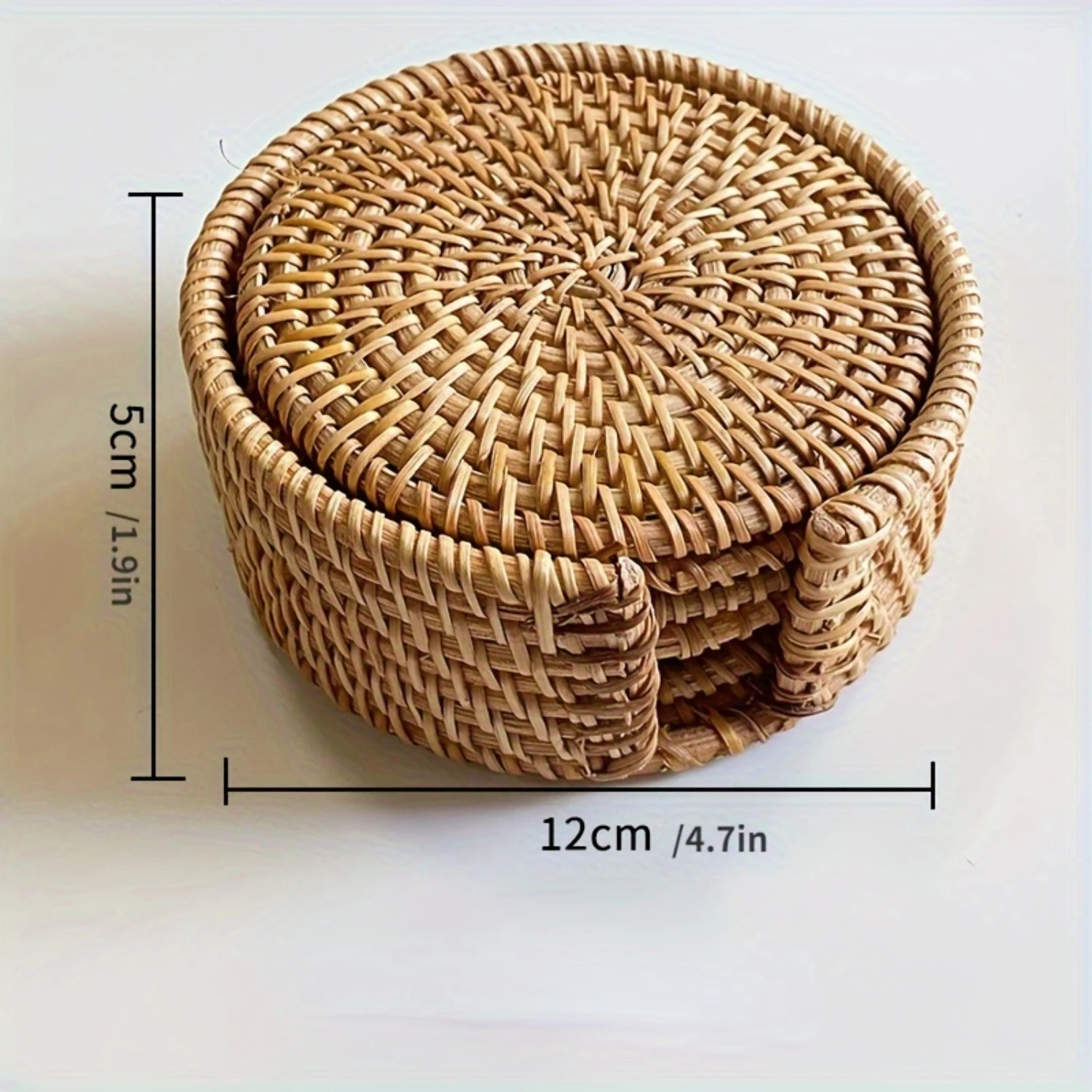 6-Piece Handcrafted Vietnamese Rattan Coaster Set - Heat-Resistant, Anti-Scald Drink Mats For Tea & Coffee Cups, Modern Minimali
6-Piece Handcrafted Vietnamese Rattan Coaster Set - Heat-Resistant, Anti-Scald Drink Mats For Tea & Coffee Cups, Modern Minimali