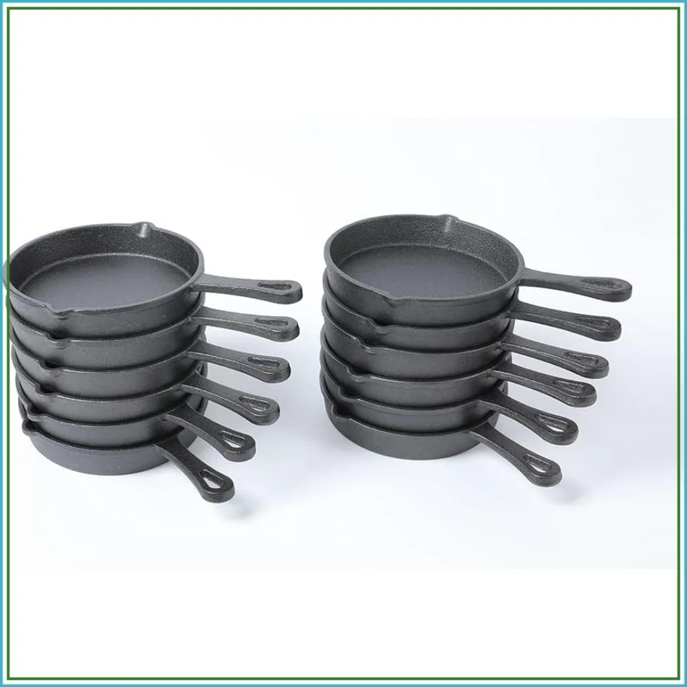 Cast Iron Mini Skillet, Round Pan, Mini Server, DIA 5.3inch, 12 Pcs, Black
Cast Iron Mini Skillet, Round Pan, Mini Server, DIA 5.3inch, 12 Pcs, Black