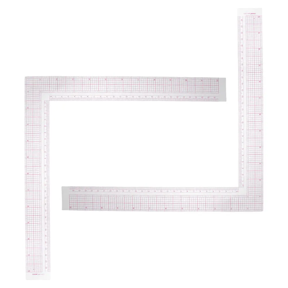 2Pcs Plastic Tailor Ruler 26Cm Precision Scale for Garment Making Tool Clear L Shape Sewing Ruler Pattern Making for Beginners