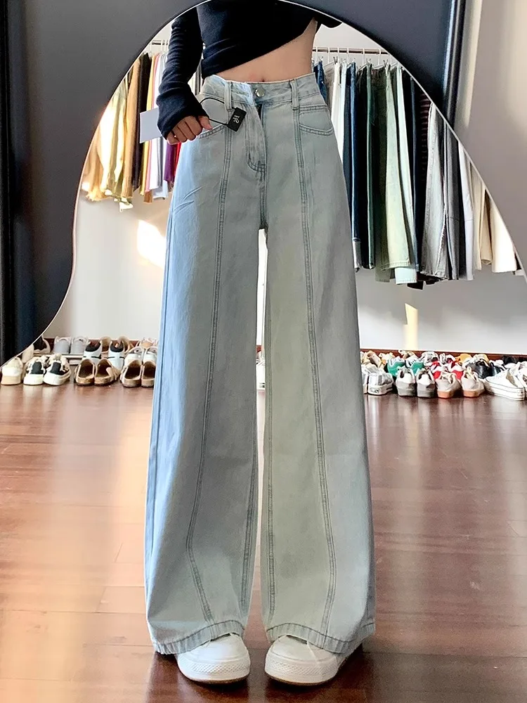 American Style Light Blue Straight Leg Jeans Women's Spring New plus Size Hiding Hip Loose Wide Leg Pants High Waist
American Style Light Blue Straight Leg Jeans Women's Spring New plus Size Hiding Hip Loose Wide Leg Pants High Waist