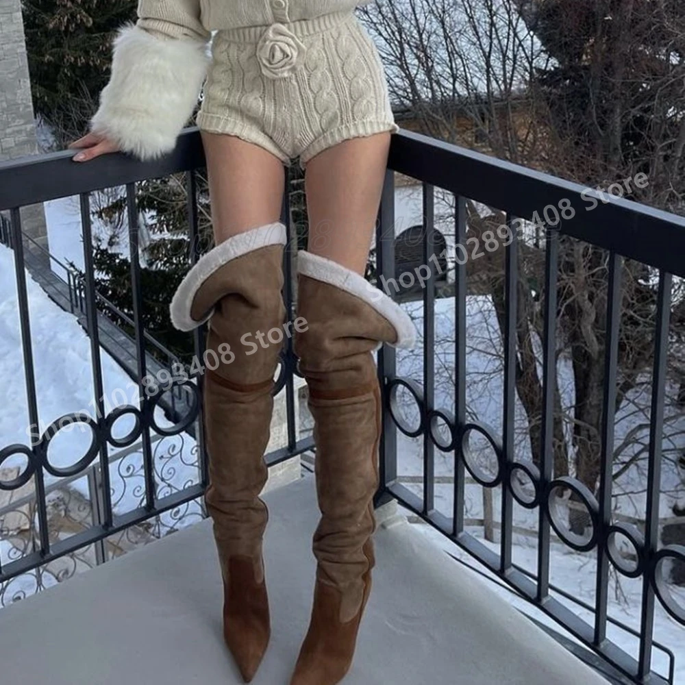 Elegant Lambwool Over the Knee Boots Pointy Stiletto High Heel Back Strappy Retro Sexy Women Shoes 2025 Zapatos Para Mujere
Elegant Lambwool Over the Knee Boots Pointy Stiletto High Heel Back Strappy Retro Sexy Women Shoes 2025 Zapatos Para Mujere