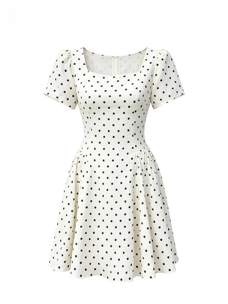 Summer New Style Large Size Women's Dress Small Fragrance Style Polka Dot Square Collar A-Line Skirt Korean Style Citywalk
Summer New Style Large Size Women's Dress Small Fragrance Style Polka Dot Square Collar A-Line Skirt Korean Style Citywalk