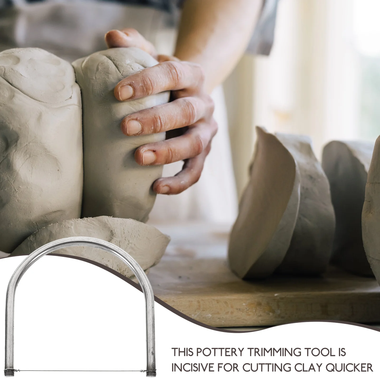 Clay Cutting Wire Potter Tools Pottery Sculpting Air Dry Trim Small Handheld Ceramic Trimming Tool Professional Durable
Clay Cutting Wire Potter Tools Pottery Sculpting Air Dry Trim Small Handheld Ceramic Trimming Tool Professional Durable