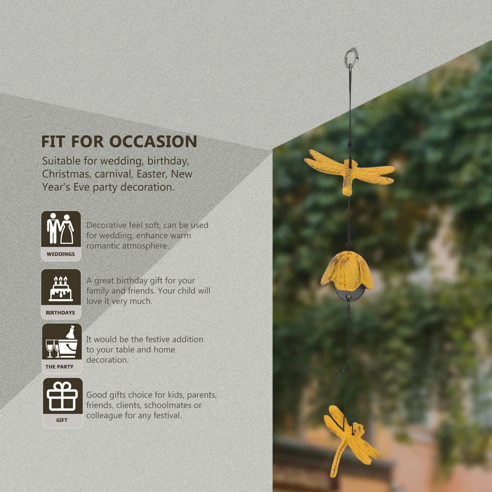 1Pcs Dragonfly Iron Wind Chime Bell Pendant Rust Proof Lightweight Metal Home Decor Ornament Dragonfly Wind Chime
1Pcs Dragonfly Iron Wind Chime Bell Pendant Rust Proof Lightweight Metal Home Decor Ornament Dragonfly Wind Chime