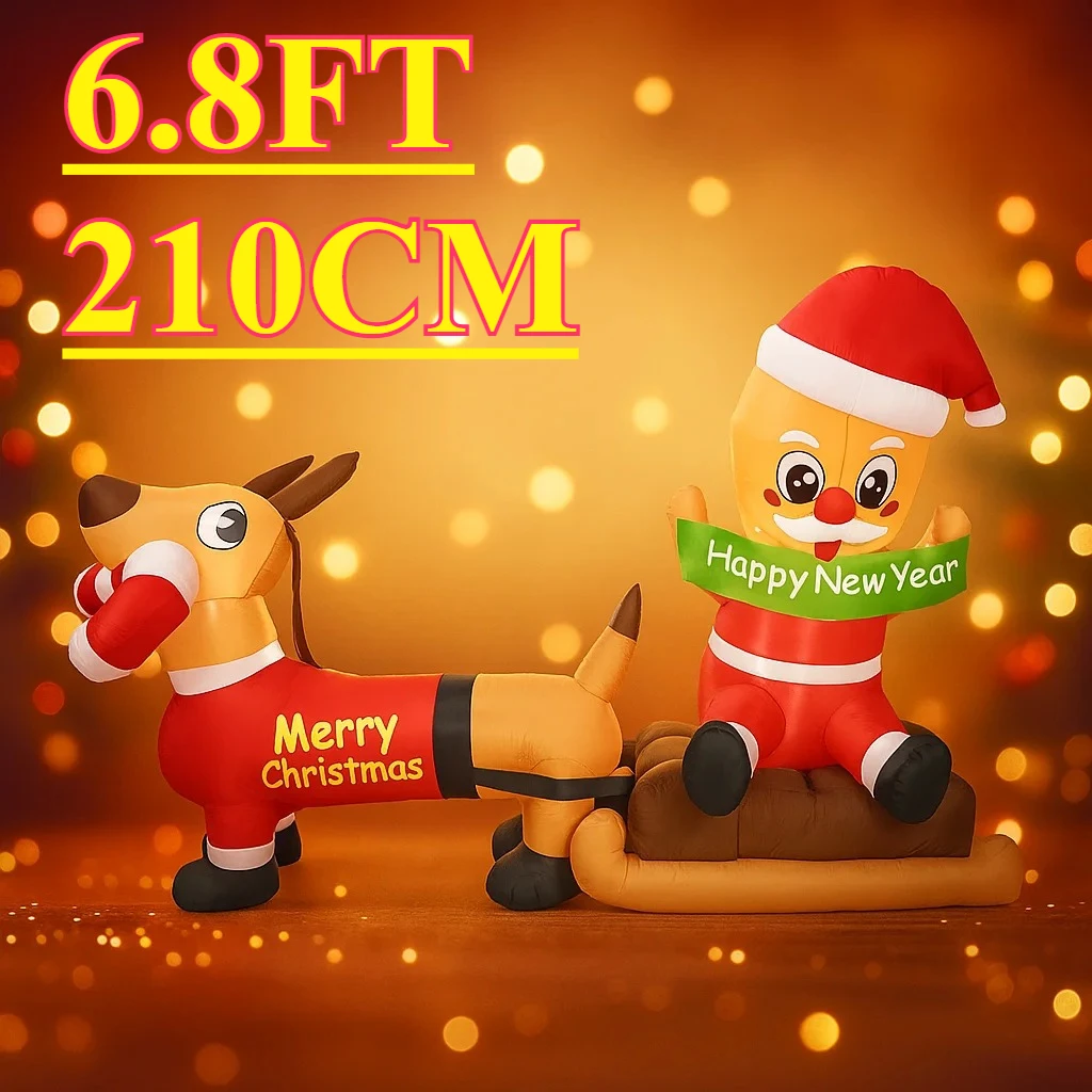 6.8FT Xmas Inflatable Toy Decorations Santa Sleigh Reindeer LED Christmas Yard Decorations Festive Outdoor Ornament Gifts
6.8FT Xmas Inflatable Toy Decorations Santa Sleigh Reindeer LED Christmas Yard Decorations Festive Outdoor Ornament Gifts