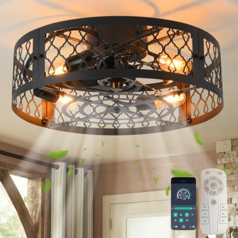 Garwarm 20in Caged Ceiling Fan with Light, Bladeless Fandelier Ceiling Fan with Remote, Industrial Farmhouse Flush Mount Ceilin
Garwarm 20in Caged Ceiling Fan with Light, Bladeless Fandelier Ceiling Fan with Remote, Industrial Farmhouse Flush Mount Ceilin