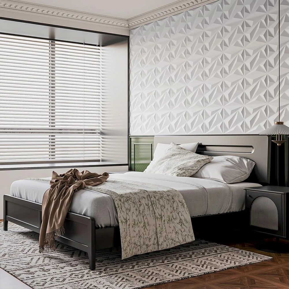 50/100Pcs PVC Accent Textured Wall Panels Black/White 3D Wall Panels in Diamond Design for Living Room Gaming Room TV Background
50/100Pcs PVC Accent Textured Wall Panels Black/White 3D Wall Panels in Diamond Design for Living Room Gaming Room TV Background