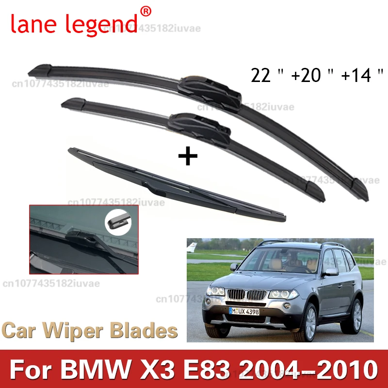 For BMW X3 E83 2004-2010 Front Rear Back Wiper Blades Set Kit Window Boneless Frameless Rubber Cleaning Hatchback U J Hook Arm
For BMW X3 E83 2004-2010 Front Rear Back Wiper Blades Set Kit Window Boneless Frameless Rubber Cleaning Hatchback U J Hook Arm