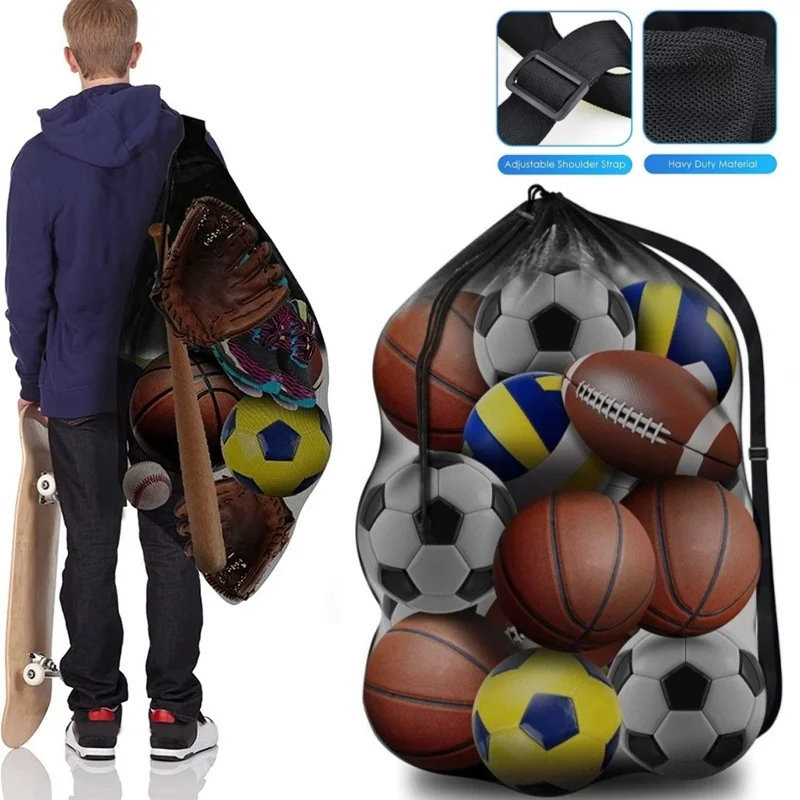 Large Capacity Drawstring Sports Ball Bag Basketball Football Soccer Volleyball Ball Mesh Storage Bags Swimming Gear Backpack
Large Capacity Drawstring Sports Ball Bag Basketball Football Soccer Volleyball Ball Mesh Storage Bags Swimming Gear Backpack
