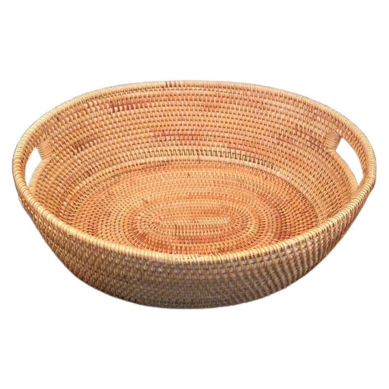Hand-woven Rattan Woven Storage Fruit Vegetable Basket Double Handle Wicker Tray Bread Dishes Drying Drop shipping
Hand-woven Rattan Woven Storage Fruit Vegetable Basket Double Handle Wicker Tray Bread Dishes Drying Drop shipping