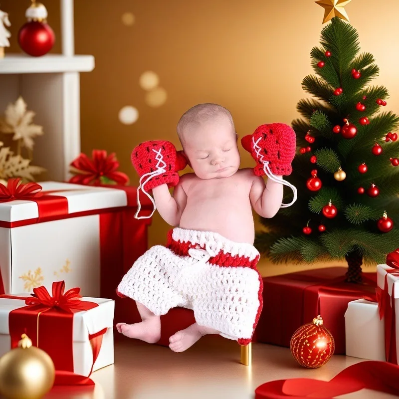 Adorable Knitted Boxer Outfit for Newborns Handmade Baby Photography Prop Set
Adorable Knitted Boxer Outfit for Newborns Handmade Baby Photography Prop Set