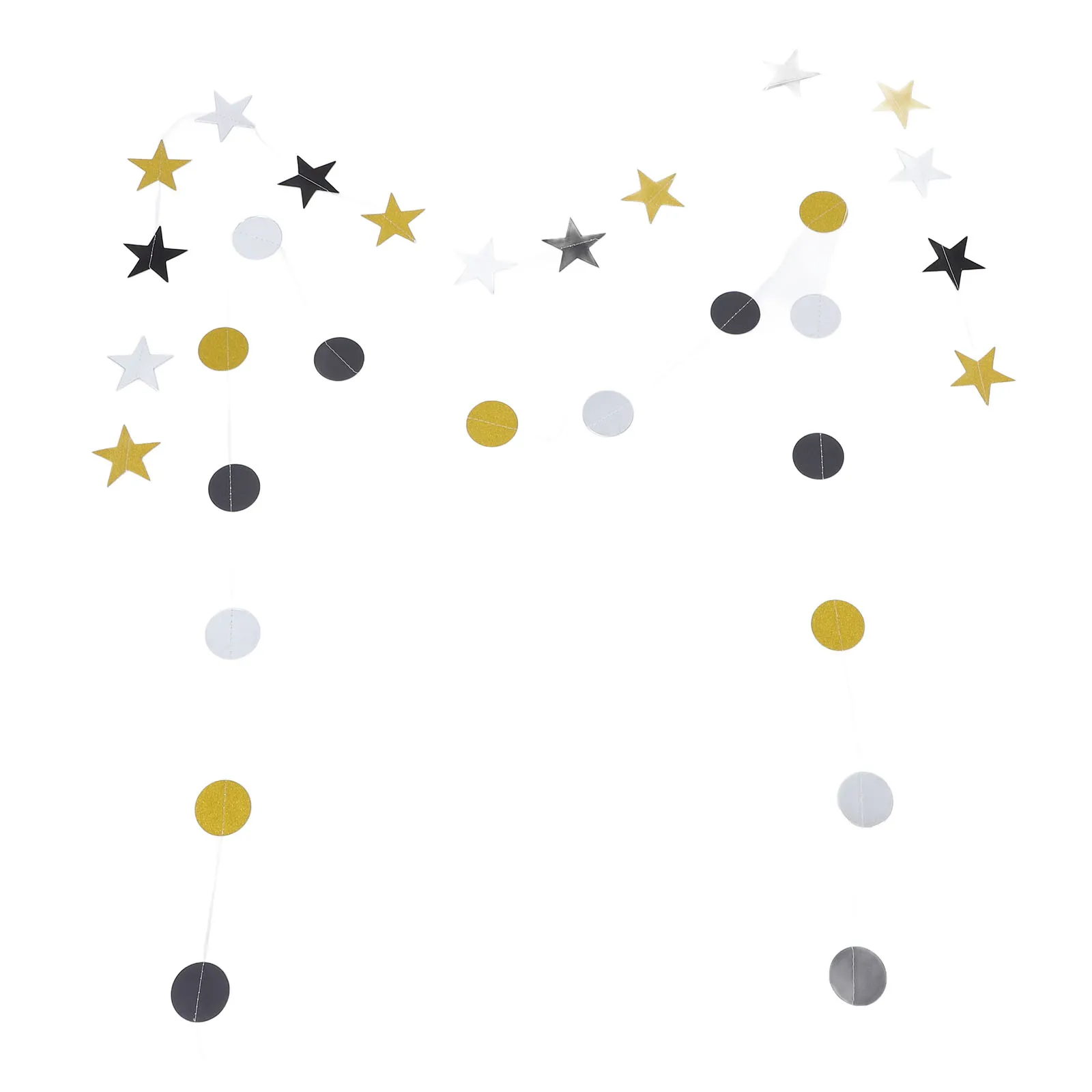 2pcs Star Garland Black Gold Silver Party Supplies Birthday Decor 2M DIY Streamers Circle Dot Paper Garland Circle Dot Banner
2pcs Star Garland Black Gold Silver Party Supplies Birthday Decor 2M DIY Streamers Circle Dot Paper Garland Circle Dot Banner