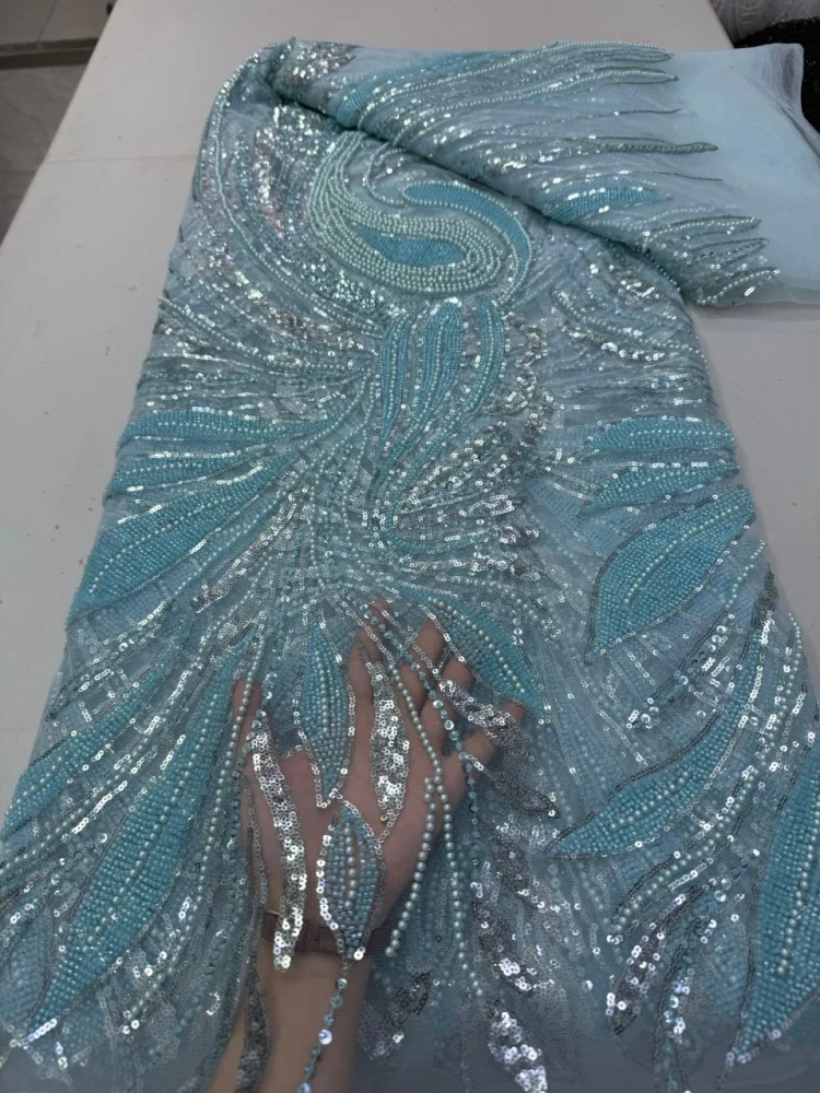 Fashion French Tulle Lace Fabric African Sequins Beaded Lace Fabric 2026 High Quality Nigerian Lace Bridal Dress 5 Yards
Fashion French Tulle Lace Fabric African Sequins Beaded Lace Fabric 2026 High Quality Nigerian Lace Bridal Dress 5 Yards