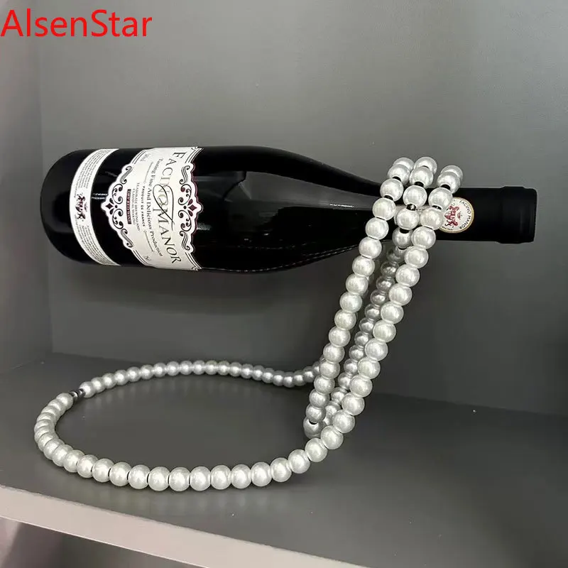 Creative Pearl Necklace Wine Rack Luxury Magic Metal Resin Hanging Suspension Wine Bottle Holder Rack Home Desktop Decoration
Creative Pearl Necklace Wine Rack Luxury Magic Metal Resin Hanging Suspension Wine Bottle Holder Rack Home Desktop Decoration