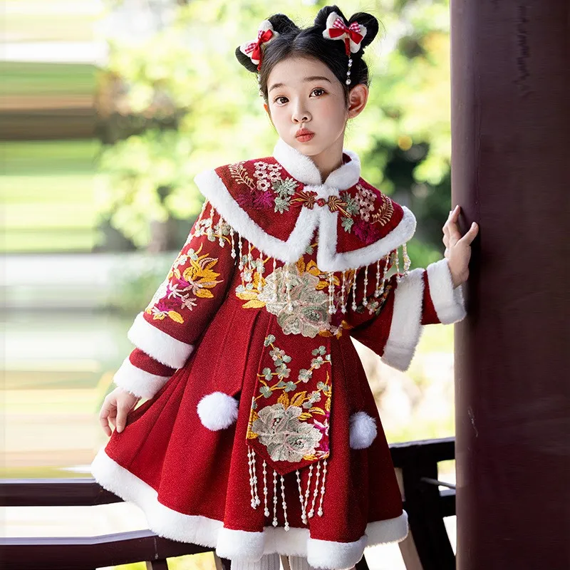 Winter New Chinese Style Embroider Flower Dress Baby Girl's Party Princess Flower Girl Dress Kids Children 2025 New Year Clothes
Winter New Chinese Style Embroider Flower Dress Baby Girl's Party Princess Flower Girl Dress Kids Children 2025 New Year Clothes