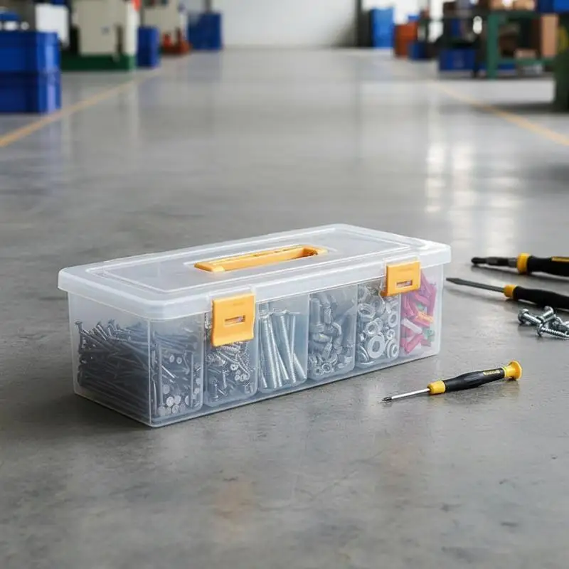 Multi Compartment Transparent Tool Organizer Hardware Storage Box with Carry Handle for Home Organization and Garage
Multi Compartment Transparent Tool Organizer Hardware Storage Box with Carry Handle for Home Organization and Garage