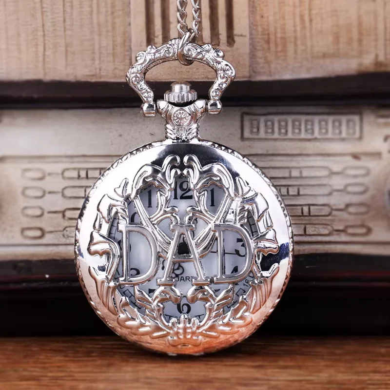 9054 Big Size DAD The Best Father Gift Silver Hollow Carved"DAD" Letter White Surface Pocket Watch
9054 Big Size DAD The Best Father Gift Silver Hollow Carved"DAD" Letter White Surface Pocket Watch
